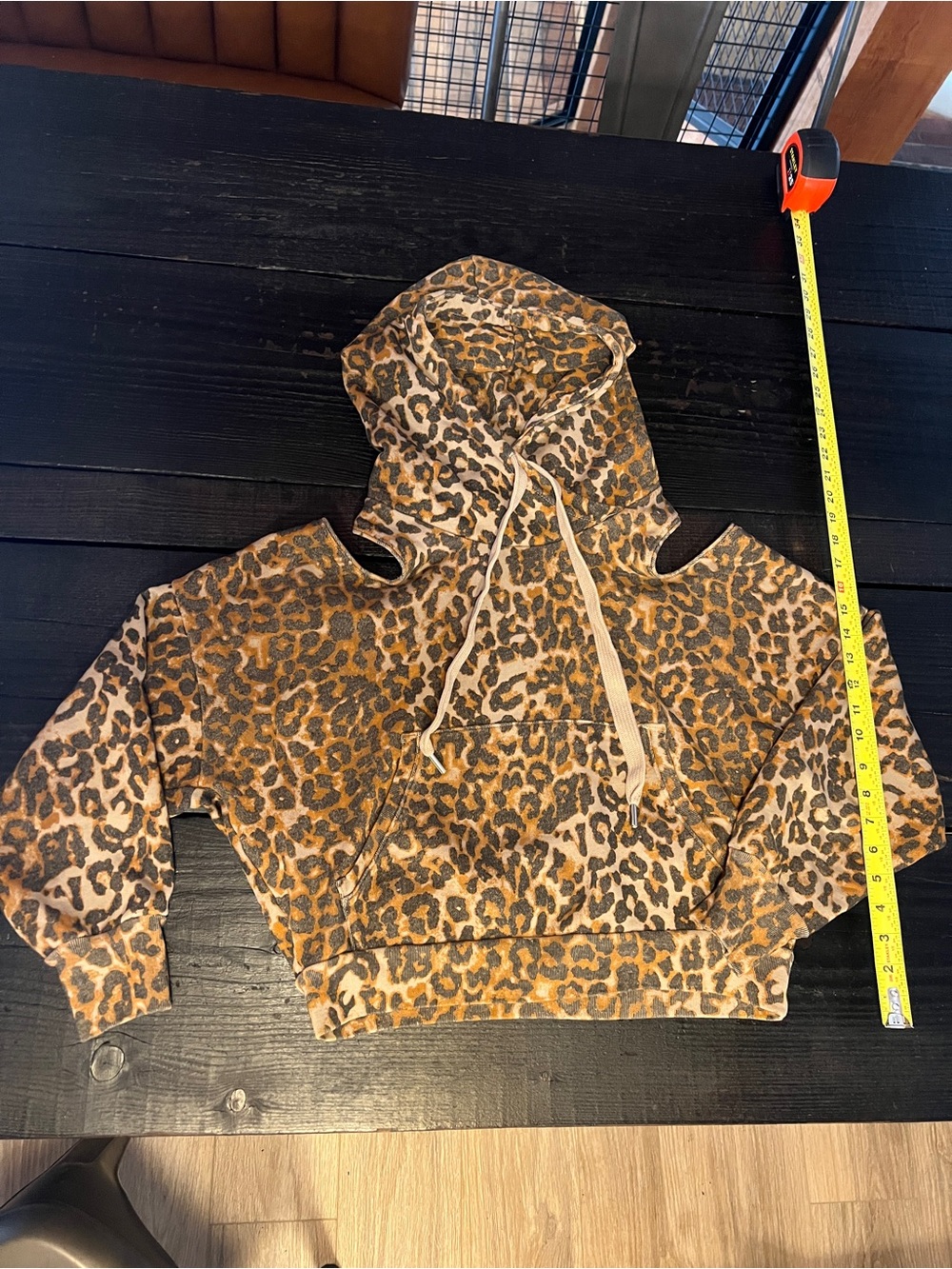 NSF Leopard-Print Hoodie in Brown and Tan